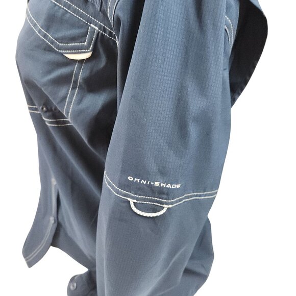 Columbia Performance Fishing Gear Lo Drag Long Sleeve Shirt Collegiate Navy Wome - Picture 6 of 12